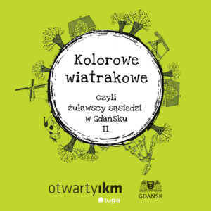 Grafika przedstawiająca warsztaty Kolorowe Wiatrakowe.